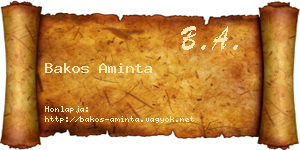 Bakos Aminta névjegykártya